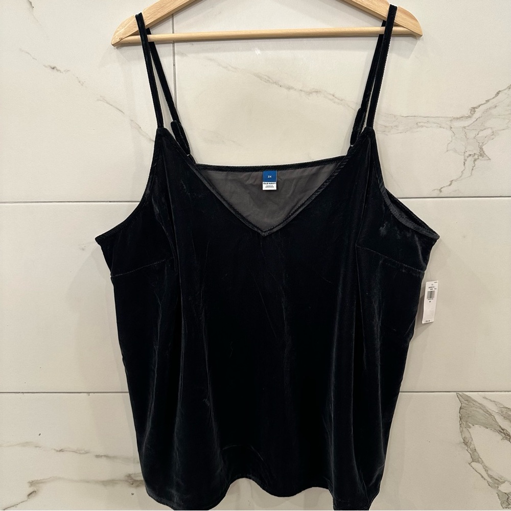 Old Navy Black Velvet Tank Top